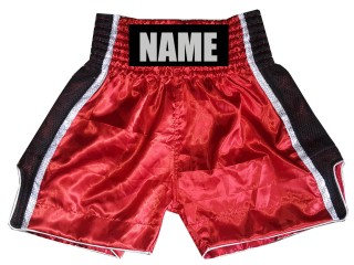 Shorts Boxe Anglaise Personnalisé : KNBSH-027-Rouge